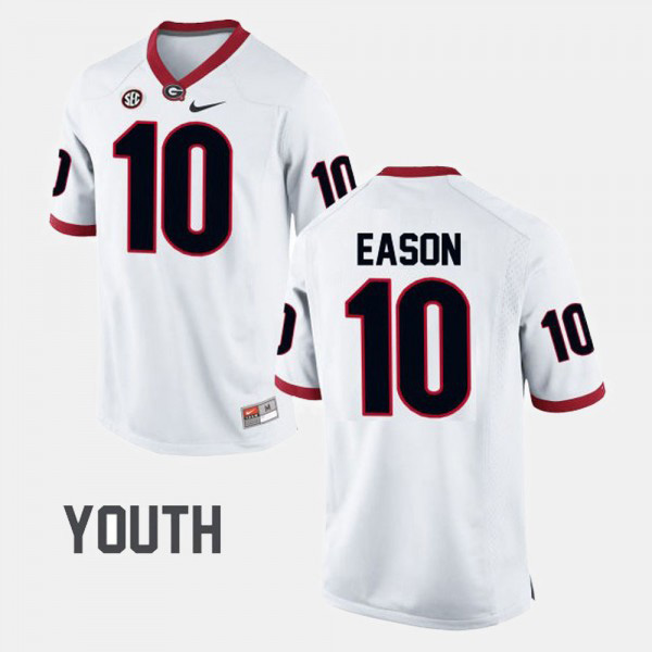 Youth #10 Jacob Eason Georgia Bulldogs College Football Jersey - White